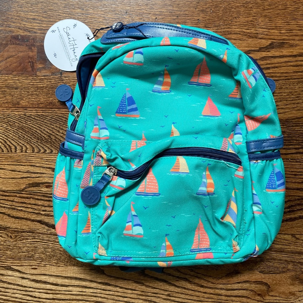 Sweet Honey Toddler backpack Boys Sailboats NWT